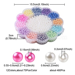 13 Style Spray Painted ABS Plastic Imitation Pearl Beads&nbsp;OACR-YW0001-41