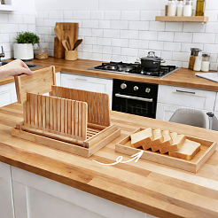 Bamboo Bread Slicer with Shredded Rack&nbsp;ODIS-WH0099-228A