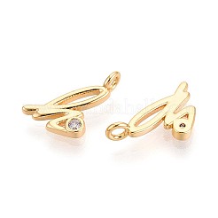Brass Micro Pave Cubic Zirconia Charms&nbsp;KK-N263-97G-H
