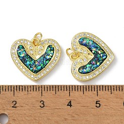 Brass Micro Pave Cubic Zirconia Pendants&nbsp;KK-A197-07G