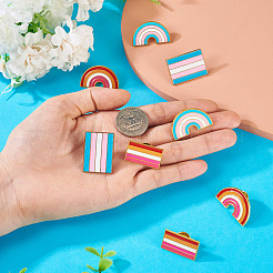 8Pcs 4 Styles Rainbow Enamel Pin&nbsp;JEWB-TA0001-28