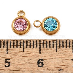 Birthstone 201 Stainless Steel Rhinestone Charms&nbsp;X-STAS-G368-01G