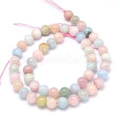 Round Natural Morganite Beads Strands&nbsp;G-F222-35-4mm