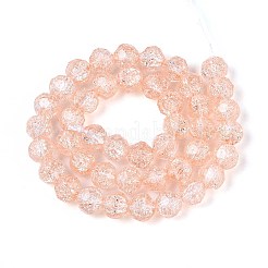 Transparent Crackle Glass Beads Strands&nbsp;GLAA-N053-10mm-09