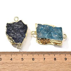 Raw Rough Natural Dyed Quartz Crystal Links Connector Charms&nbsp;G-K189-04LG