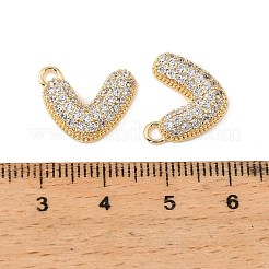 Brass & Clear Cubic Zirconia Charms&nbsp;KK-G558-03G