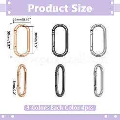 12Pcs 3 Colors Alloy Spring Gate Rings&nbsp;FIND-WR0012-72