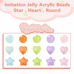 575Pcs 15 Style Imitation Jelly Acrylic Beads&nbsp;MACR-YW0001-79