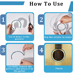 Waterproof PVC Flower Pattern Classical Guitar Sound Hole Ring Mouth Wheel Sticker&nbsp;DIY-WH20058-13A