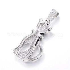 316 Surgical Stainless Steel Kitten Pendants&nbsp;STAS-F085-07AS