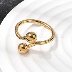 304 Stainless Steel Open Cuff Rings for Women&nbsp;RJEW-K313-19G