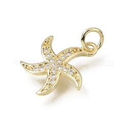 Brass Micro Pave Clear Cubic Zirconia Charms&nbsp;LS-CU-L001-11G-01