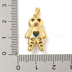 Rack Plating Brass Clear Cubic Zirconia Pendants&nbsp;KK-P277-38G-02
