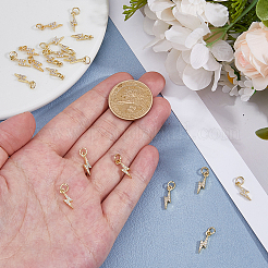 14Pcs Rack Plating Brass Micro Pave Clear Cubic Zirconia Charms&nbsp;ZIRC-HS0001-24