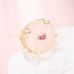 Natural Rose Quartz Cuff Rings&nbsp;GG-CBA5FCC-02G-09