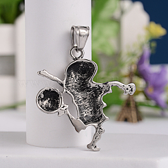 Retro 316 Surgical Stainless Steel Skull Playing Football Pendants&nbsp;STAS-E096-36AS