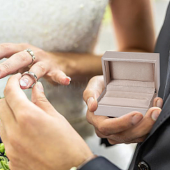 PU Leather Jewelry Couple Ring Packing Boxes&nbsp;CON-CL0001-27A