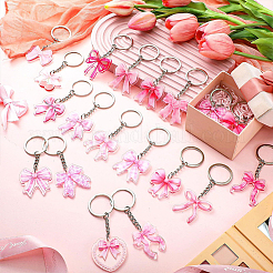 12Pcs 12 Styles Bowknot Acrylic Pendant Keychains&nbsp;KEYC-SP0001-55A