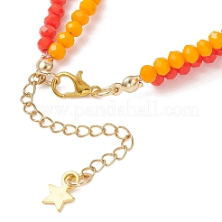 Opaque Solid Color Glass & Acrylic Multi-strand Bracelets&nbsp;BJEW-JB12973