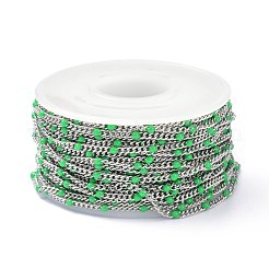 304 Stainless Steel Enamel Curb Chains&nbsp;CHS-P013-01P-10