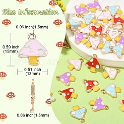40Pcs 4 Colors Autumn Theme Alloy Enamel Charms&nbsp;ENAM-CJ0002-98