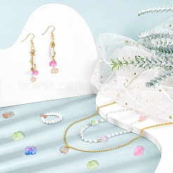 70Pcs 7 Colors Two Tone Glass Beads&nbsp;GLAA-CJ0001-78