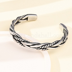 Retro 316 Surgical Stainless Steel Cuff Bangles&nbsp;BJEW-C142-14E-AS