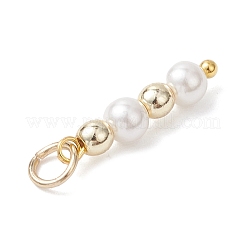 Shell Pearl with Synthetic Non-magnetic Hematite Round Bead Pendants&nbsp;PALLOY-JF04715
