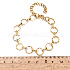 304 Stainless Steel Round Ring Link Chain Bracelets for Women&nbsp;BJEW-F536-02G