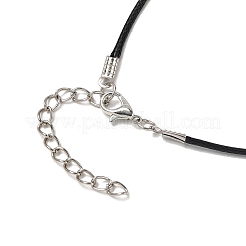 Alloy & Natural Lapis Lazuli Pendant Waxed Cord Necklace&nbsp;NJEW-JN05438-01