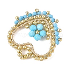 Dyed Natural Magnesite Faceted Round Beaded Copper Wire Wrapped Pendants&nbsp;PALLOY-MZ01400-03
