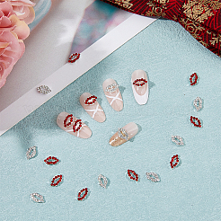 40Pcs 2 Colors Alloy Rhinestone Cabochons&nbsp;MRMJ-HY0001-26