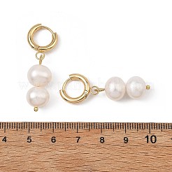 Natural Cultured Freshwater Pearl Beads Dangle Hoop Earrings&nbsp;EJEW-JE07253