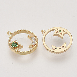 Brass Micro Pave Cubic Zirconia Charms&nbsp;KK-N216-27A