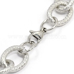 Tarnish Resistant Fashionable 304 Stainless Steel Reticular Grain Cable Chain Bracelets&nbsp;STAS-A028-B092P