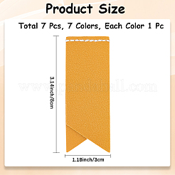 7Pcs 7 Colors PU Leather Bookmarks&nbsp;AJEW-CL0001-21