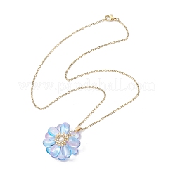 Glass Pendant Necklaces&nbsp;NJEW-MZ00112-04