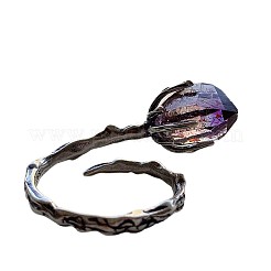 Alloy Glass Cuff Open Rings&nbsp;WG86608-01