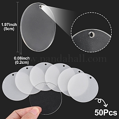 50Pcs Transparent Acrylic Disc Big Pendants&nbsp;TACR-YW0003-12