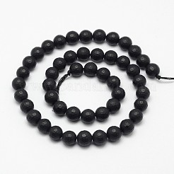 Natural Black Onyx Beads Strands&nbsp;G-D710-6mm-06