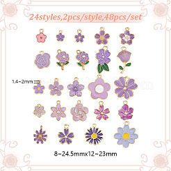 48Pcs 24 Styles Alloy Enamel Charms&nbsp;ENAM-DR0001-09