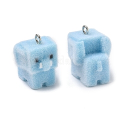 Flocking Opaque Resin Pendants&nbsp;RESI-F064-A22