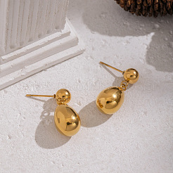 304 Stainless Steel Teardrop Stud Dangle Earrings for Women&nbsp;OR7893