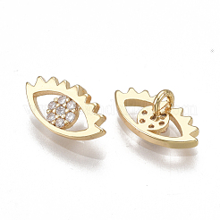Brass Micro Pave Cubic Zirconia Charms&nbsp;KK-T038-387G