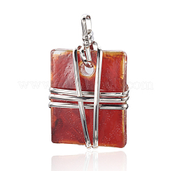Brass Lampwork Big Pendants&nbsp;PALLOY-J356-08D