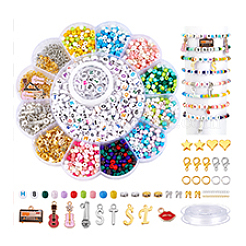 DIY Glass & Acrylic Beads & Stainless Steel Charm Bracelets Making Kits&nbsp;DIY-PH0029-20