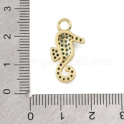 Brass Micro Pave Deep Sky Blue Cubic Zirconia Pendants&nbsp;CU-CBAF17A-07G-02