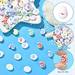 80Pcs 2 Styles Opaque Acrylic Beads&nbsp;SACR-YW0002-18