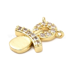 Brass Micro Pave Cubic Zirconia Pendants&nbsp;KK-L229-51G
