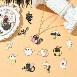 40Pcs 20 Styles Halloween Theme Zinc Alloy Enamel Pendants&nbsp;ENAM-CJ0006-67